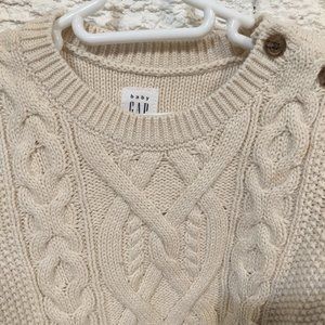 NWT Baby Gap Cable Knit Sweat Beige/Cream 6-12 months